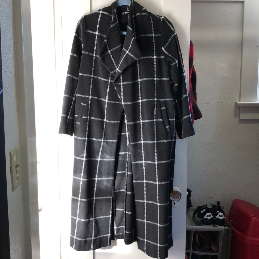Window Pane Coat with Pockets